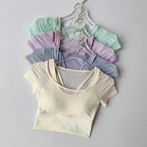 SKINOFSKIN Women's Seamless Yoga Shirt in Nylon - Himpall