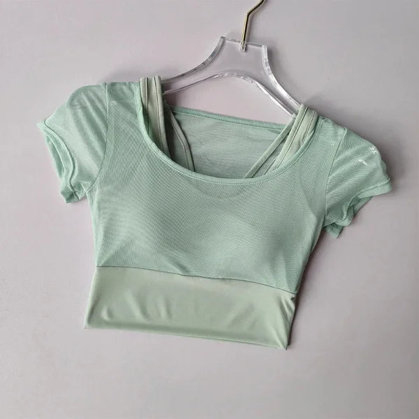 SKINOFSKIN Women's Seamless Yoga Shirt in Nylon - Himpall