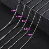 Stainless Steel Box Chain Necklace for Unisex (2-7mm) Punk Jewelry