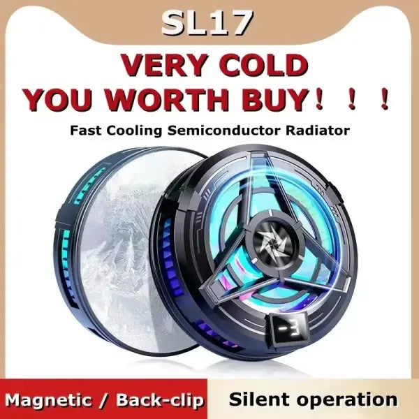 SL17 Magnetic Phone Cooler 2 in 1 Semiconductor Fast Gaming Fan