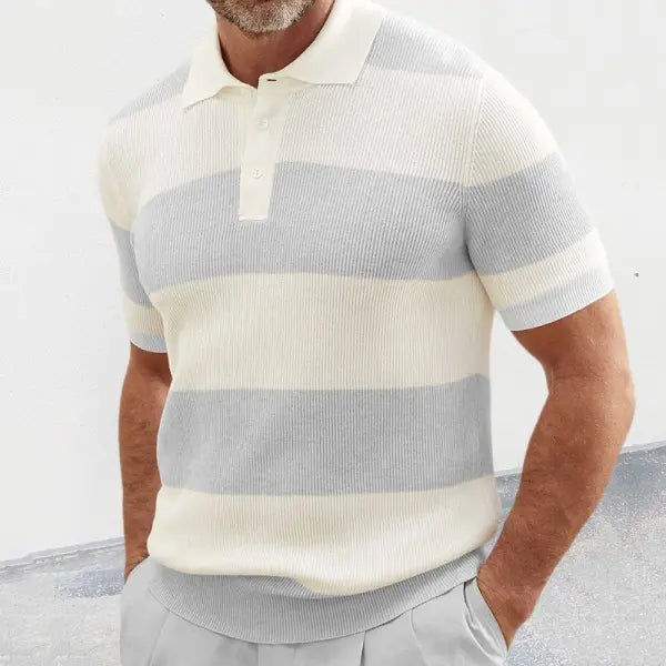 Slim Fit Lapel Sweater Acrylic Fabric Casual Summer Wear - Light Grey / 2XL - None