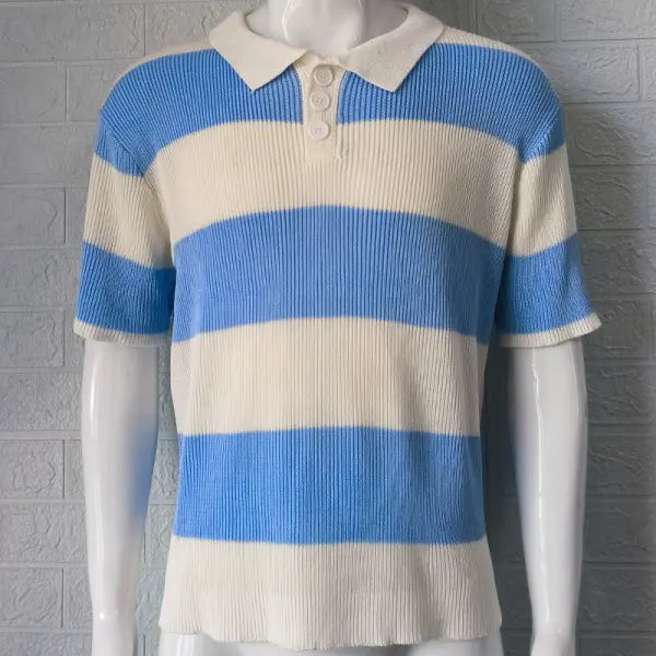 Slim Fit Lapel Sweater Acrylic Fabric Casual Summer Wear - None