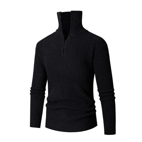 Fall Winter Men Thermal Slim Fit Base Sweater Shirts Leisure - Black / 2XL