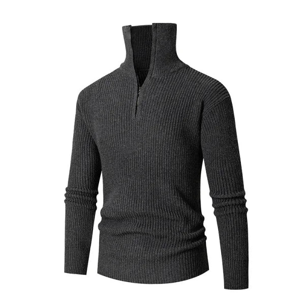 Fall Winter Men Thermal Slim Fit Base Sweater Shirts Leisure - Dark Gray / 2XL
