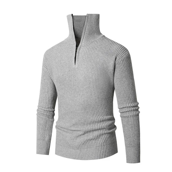 Fall Winter Men Thermal Slim Fit Base Sweater Shirts Leisure - Light Gray / 2XL
