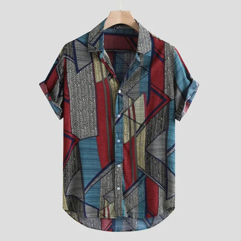 Hawaii Shirts Men Hip Hop Printing Shirts - Blue / 2XL