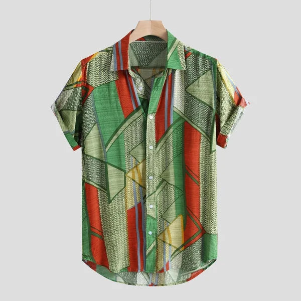 Hawaii Shirts Men Hip Hop Printing Shirts - Green / 2XL