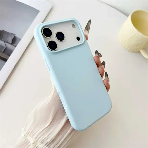 Slim Liquid Silicone Case for Apple iPhone - SKY BLUE / iPhone 12