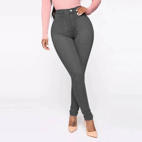 Slimming Jeans for Women - High Waist Trousers with Pockets