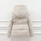 Slimming ort down Cotton Jaet Women’s Thiened Winter Coat with Hood Dstring Waist Sli Outerwear for Ladies