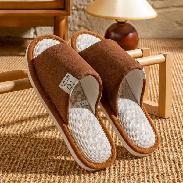 Slippers for Men，Non-Slip Soft-Soled Indoor House Slippers for Spring&Summer All-Season Linen Home Comfortable Slippers