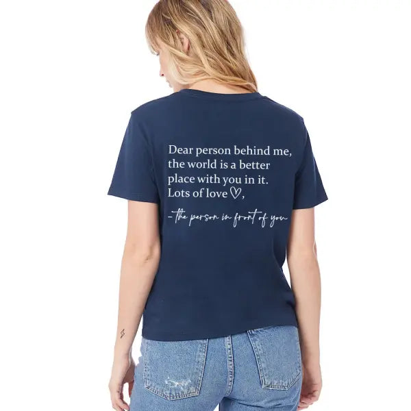 Slogan Printed Round Neck T-shirt in Multiple Sizes for Casual Style - Navy Blue / 2XL - None
