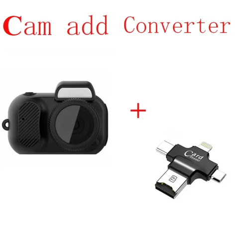 SloMiBug 1080P Mini Camera Portable Video Recorder with Screen Support - Cam add Converter2 / 64GB