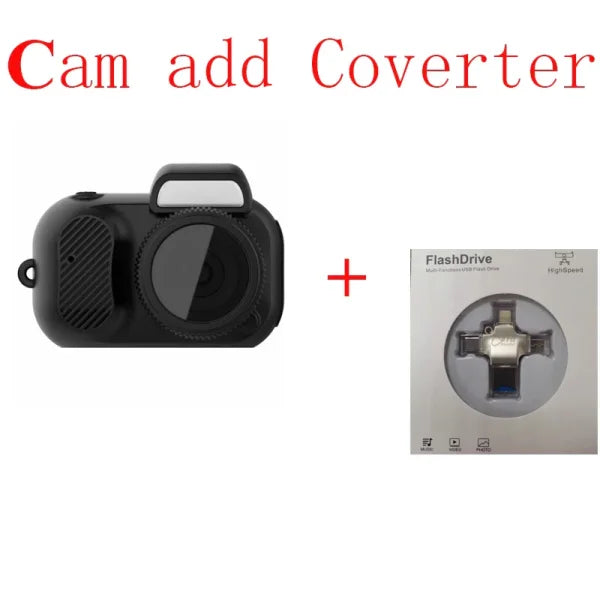 SloMiBug 1080P Mini Camera Portable Video Recorder with Screen Support - Cam add Converter / 64GB