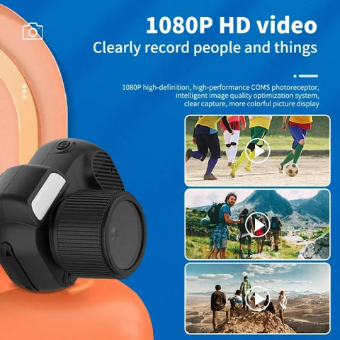 SloMiBug 1080P Mini Camera Portable Video Recorder with Screen Support