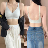 Small Breast Seamless Push-Up Bra - Wireless Soft Support Bralette - Comfortable ’No-Gap’ Gathered Bra for Petite Busts
