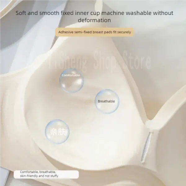 Small Breast Seamless Push-Up Bra - Wireless Soft Support Bralette - Comfortable ’No-Gap’ Gathered Bra for Petite Busts