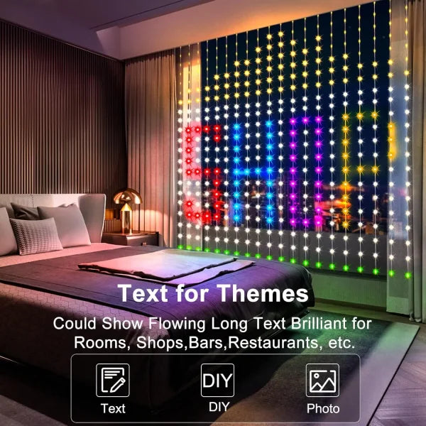 Smart Curtain Lights with Bluetooth App Control and 400 LED Features