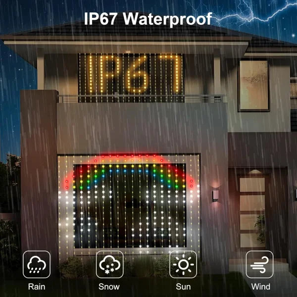 Smart Curtain Lights with Bluetooth App Control and 400 LED Features