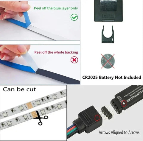 Smart LED Strip Light 5050 RGB USB 5V – Bluetooth APP Control Flexible Tape Light for TV & Festival Backlight - Himpall