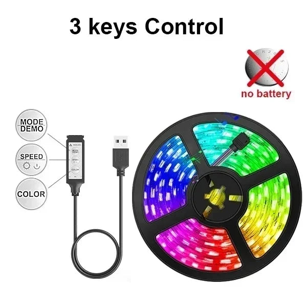 Smart LED Strip Light 5050 RGB USB 5V – Bluetooth APP Control Flexible Tape Light for TV & Festival Backlight - Himpall
