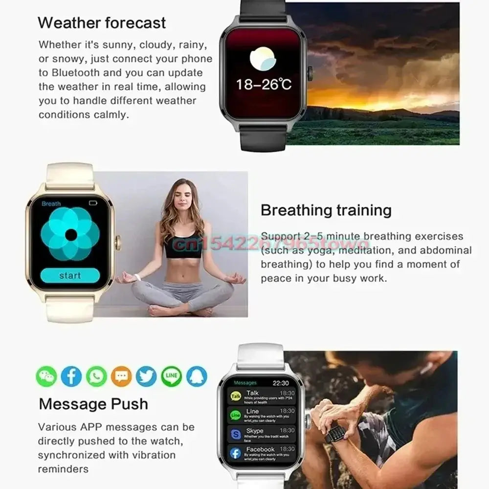 Smart Watch Silica Gel Band 1.83-Inch Heart Rate Fitness Tracker
