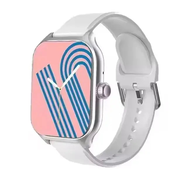 Smart Watch Silica Gel Band 1.83-Inch Heart Rate Fitness Tracker - Silver