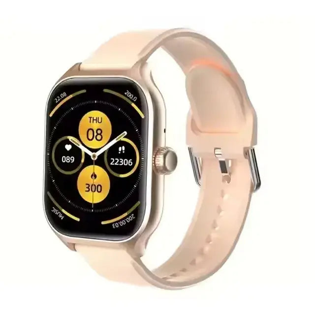Smart Watch Silica Gel Band 1.83-Inch Heart Rate Fitness Tracker - Gold