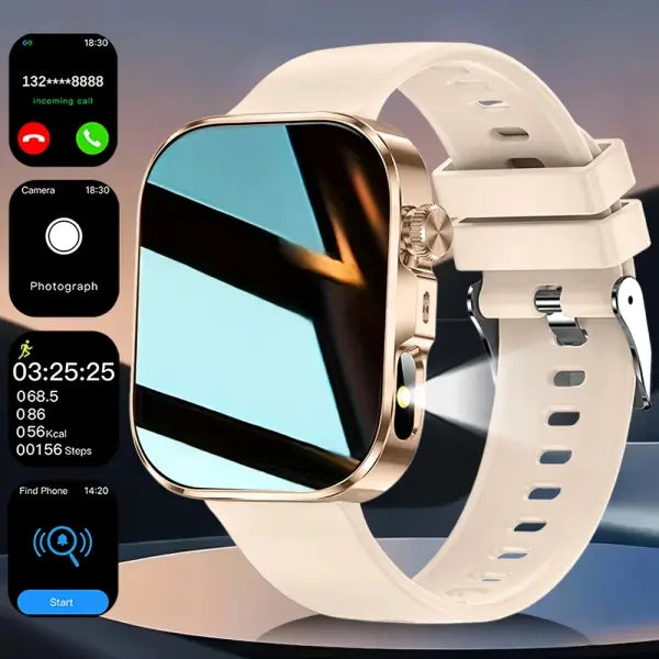 ERUN Smart Watch Fitness Tracker for Daily Health Management - Gold