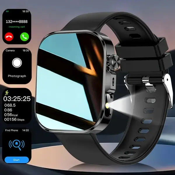 ERUN Smart Watch Fitness Tracker for Daily Health Management - Black