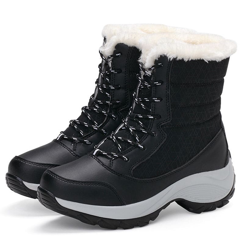 Snow Boots Plush Warm Ankle Boots For Women Winter Shoes - Black / Size35