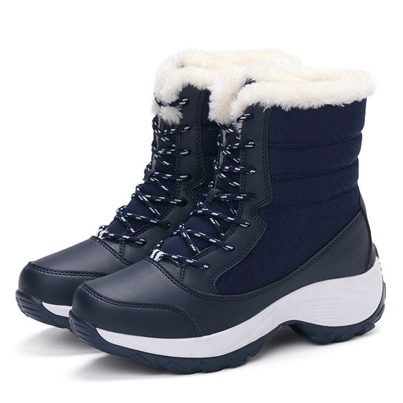 Snow Boots Plush Warm Ankle Boots For Women Winter Shoes - Dark blue / Size35