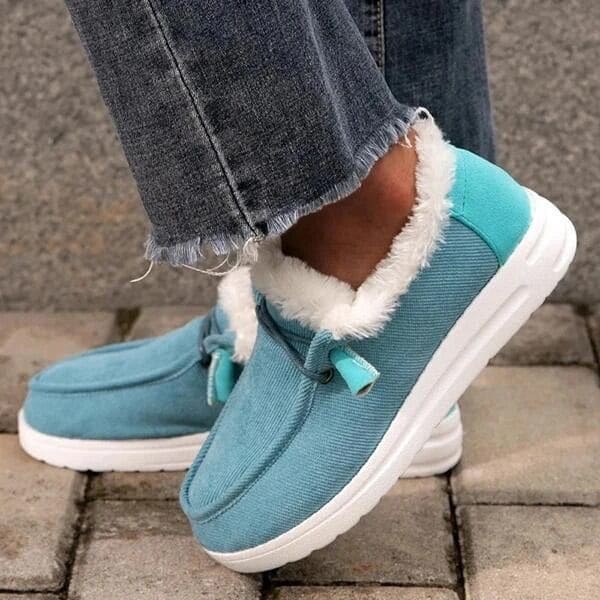 Snow Boots Women Warm Plush Ankle Boots Winter Shoes - Sky blue / Size35