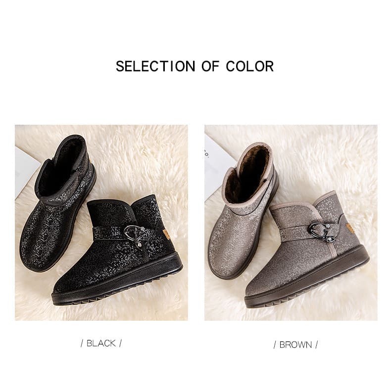 Snow Boots Women Winter Fleece-lined Thicken One Pedal Cotton Shoes Women Ankle Boots