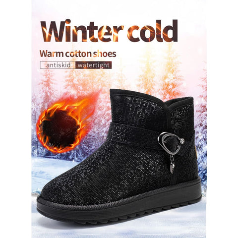 Snow Boots Women Winter Fleece-lined Thicken One Pedal Cotton Shoes Women Ankle Boots