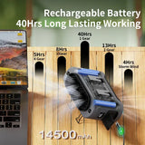 Portable waist fan dual airflow clips emergency flashlight outdoor cooling