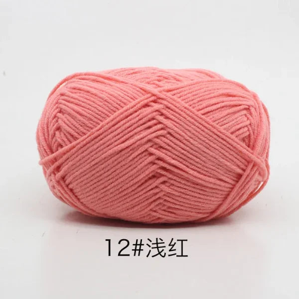 Soft 4ply Milk Cotton Knitting Yarn for Crochet and Sweaters - Himpall