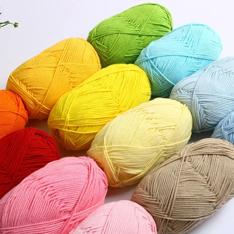 Soft 4ply Milk Cotton Knitting Yarn for Crochet and Sweaters - Himpall