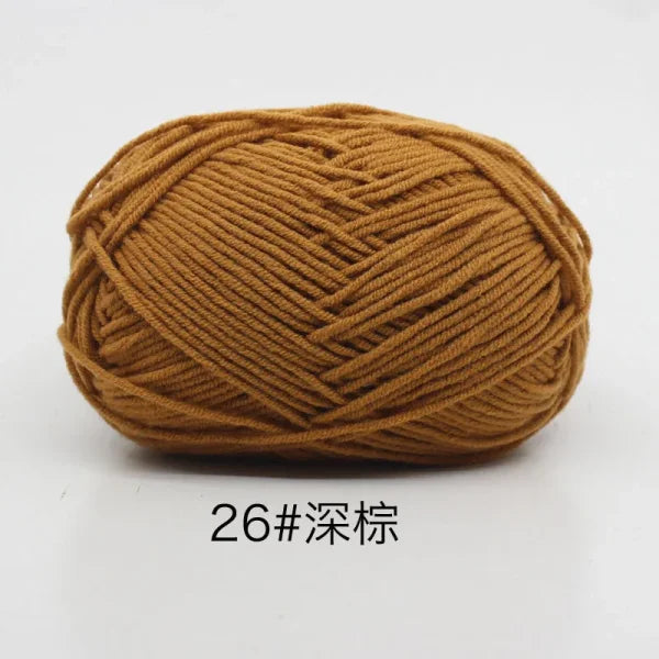 Soft 4ply Milk Cotton Knitting Yarn for Crochet and Sweaters - Himpall