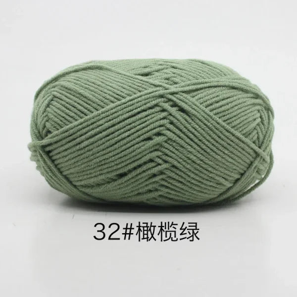 Soft 4ply Milk Cotton Knitting Yarn for Crochet and Sweaters - Himpall