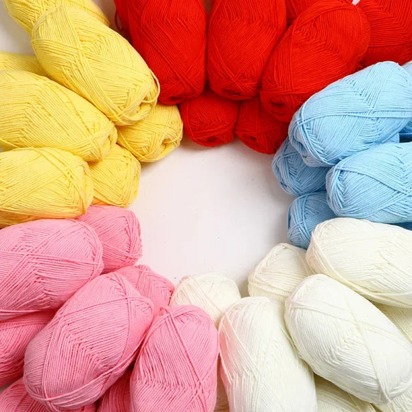 Soft 4ply Milk Cotton Knitting Yarn for Crochet and Sweaters - Himpall