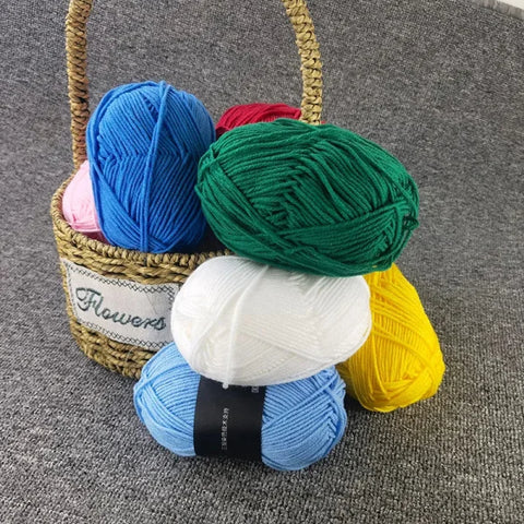 Soft 4ply Milk Cotton Knitting Yarn for Crochet and Sweaters - Himpall