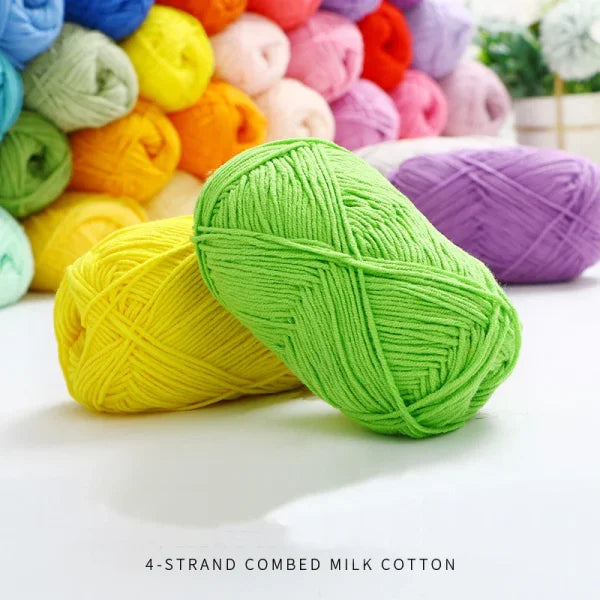 Soft 4ply Milk Cotton Knitting Yarn for Crochet and Sweaters - Himpall