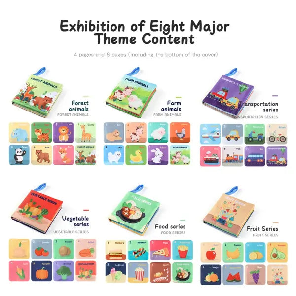 Soft Baby Books toys Montessori 3D Touch Feel High Contrast Cloth Book Sensory Early Learning games for kids