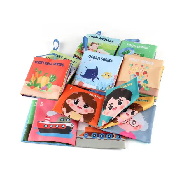 Soft Baby Books toys Montessori 3D Touch Feel High Contrast Cloth Book Sensory Early Learning games for kids