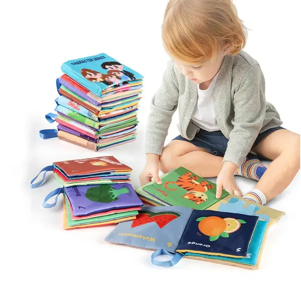 Soft Baby Books toys Montessori 3D Touch Feel High Contrast Cloth Book Sensory Early Learning games for kids