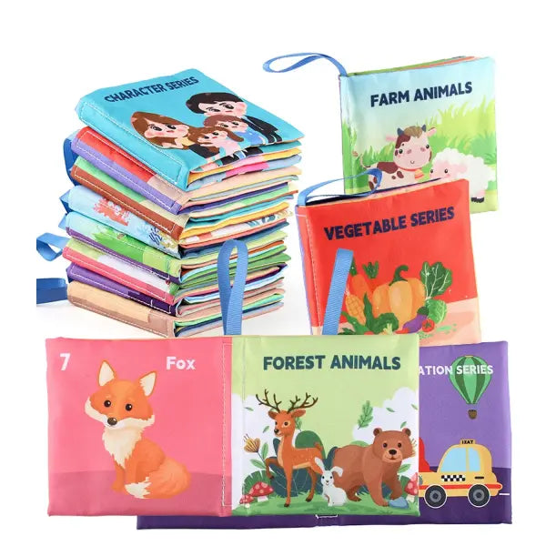 Soft Baby Books toys Montessori 3D Touch Feel High Contrast Cloth Book Sensory Early Learning games for kids