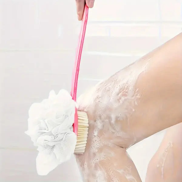 Soft Body Scrubber Shower Exfoliating Scrubs Long Handle Bath Brush Exfoliator Skin Massager Cleaning Brush Bathroom