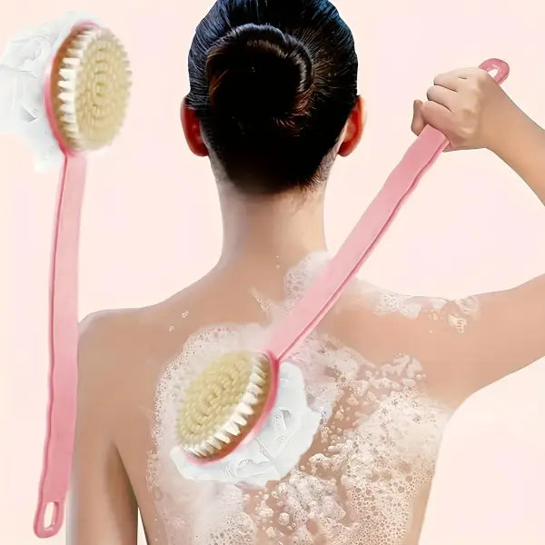 Soft Body Scrubber Shower Exfoliating Scrubs Long Handle Bath Brush Exfoliator Skin Massager Cleaning Brush Bathroom