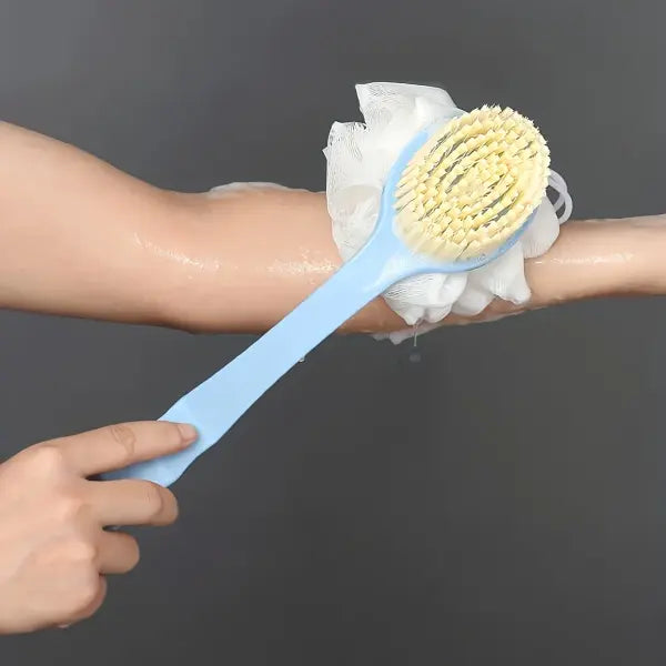 Soft Body Scrubber Shower Exfoliating Scrubs Long Handle Bath Brush Exfoliator Skin Massager Cleaning Brush Bathroom